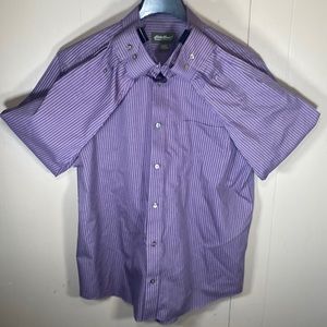 Eddie Bauer Large Purple/Black/White Dress Shirt